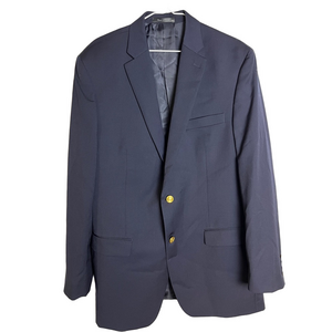 Ralph Lauren Navy Blazer Size 42L Gold Buttons Classic Fit Preppy Old Money Wool
